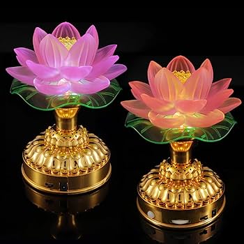 蓮　飾り灯 Amazon.co.jp: 蓮華灯 蓮の花 仏壇 神前用灯籠 光る蓮の花 仏花